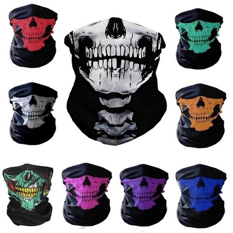Skull Bike Motorcycle Helmet Neck Face Mask Paintball Ski Sport Headband