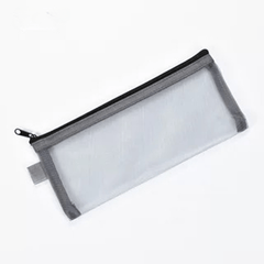 Transparent Nylon Mesh Pen Bag for Students Stationery Storage
