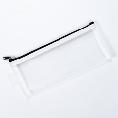 Transparent Nylon Mesh Pen Bag for Students Stationery Storage