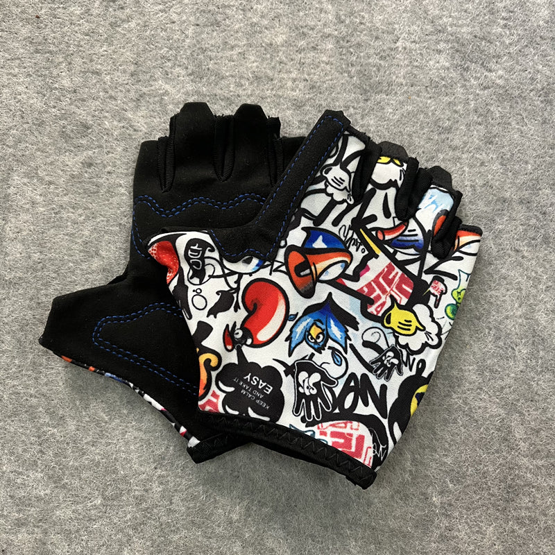 Kids Fingerless Cycling Gloves for Outdoor Sports, Boys and Girls Ages 4