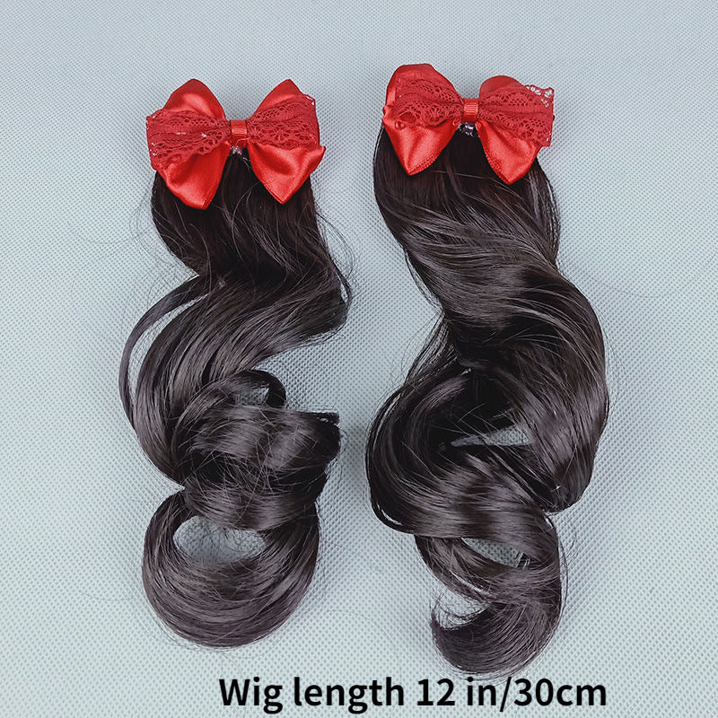 Girls Lace Bow Cartoon Wig Hair Accessories for Party