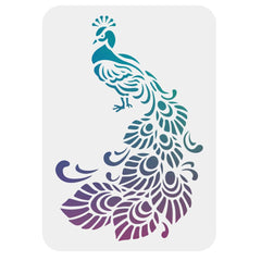 Reusable Plastic Drawing Stencil Template Peacock Pattern 297x210mm