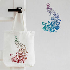Reusable Plastic Drawing Stencil Template Peacock Pattern 297x210mm