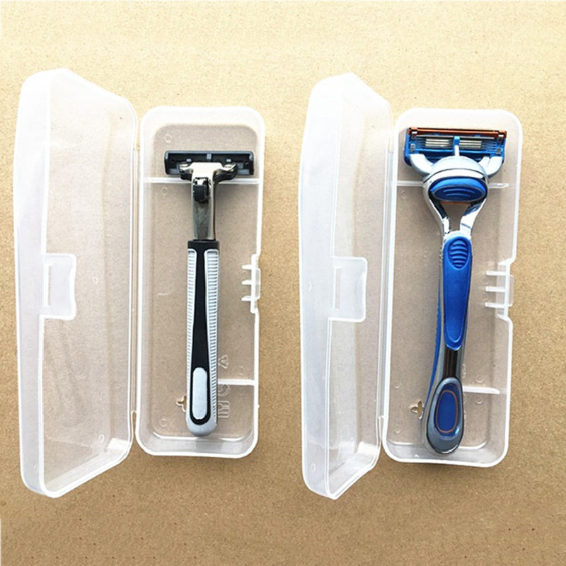 Eco Friendly Men's Shaver Storage Box Transparent Plastic Case for Razors