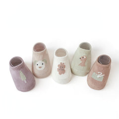 Cotton Anti-skid Socks for Infants Toddlers - Cartoon Animal Plant Patterns