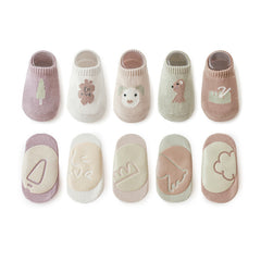 Cotton Anti-skid Socks for Infants Toddlers - Cartoon Animal Plant Patterns