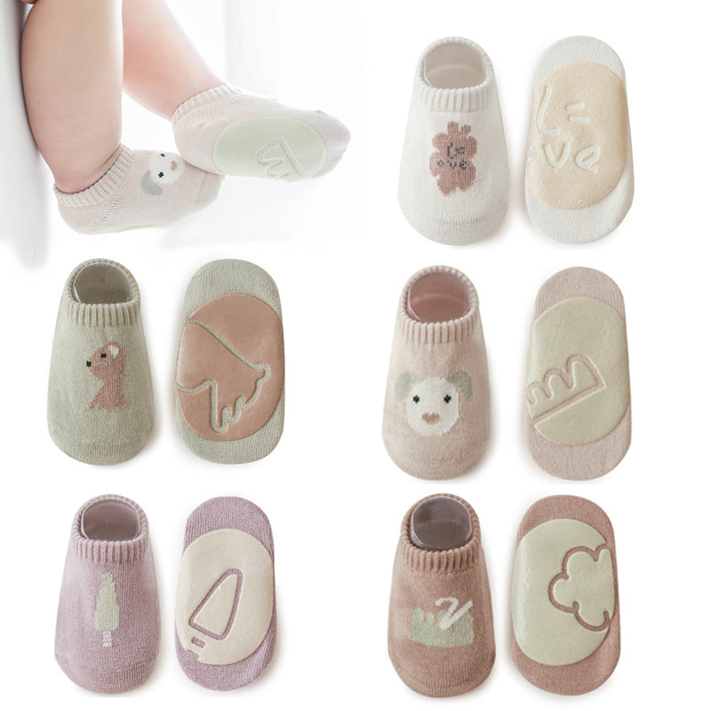 Cotton Anti-skid Socks for Infants Toddlers - Cartoon Animal Plant Patterns