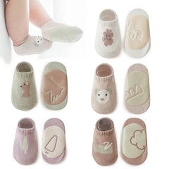 Cotton Anti-skid Socks for Infants Toddlers - Cartoon Animal Plant Patterns