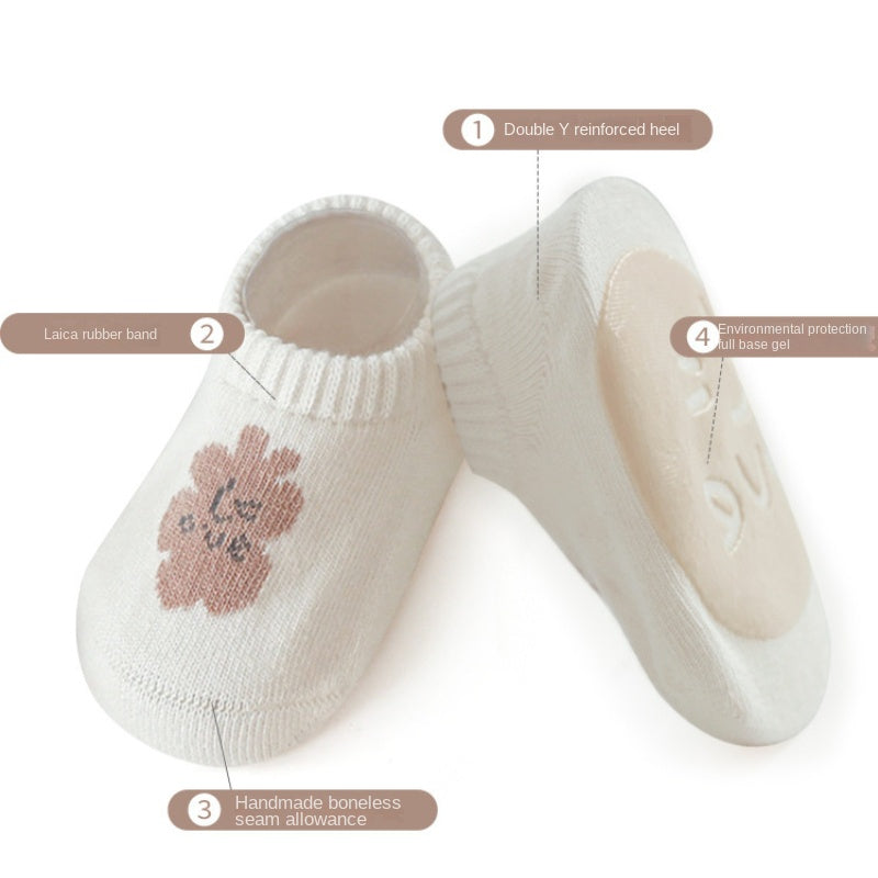 Cotton Anti-skid Socks for Infants Toddlers - Cartoon Animal Plant Patterns