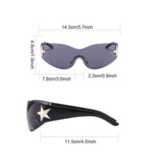Round Star Polarized Sunglasses for Men, Frameless Design