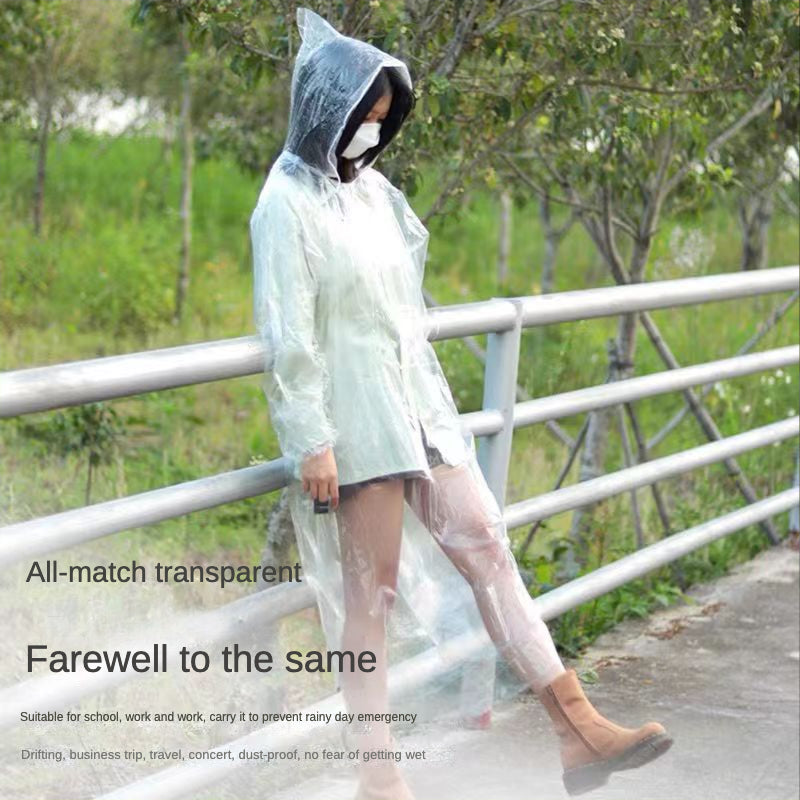 Disposable Adult Raincoat Ponchos with Drawstring Hood