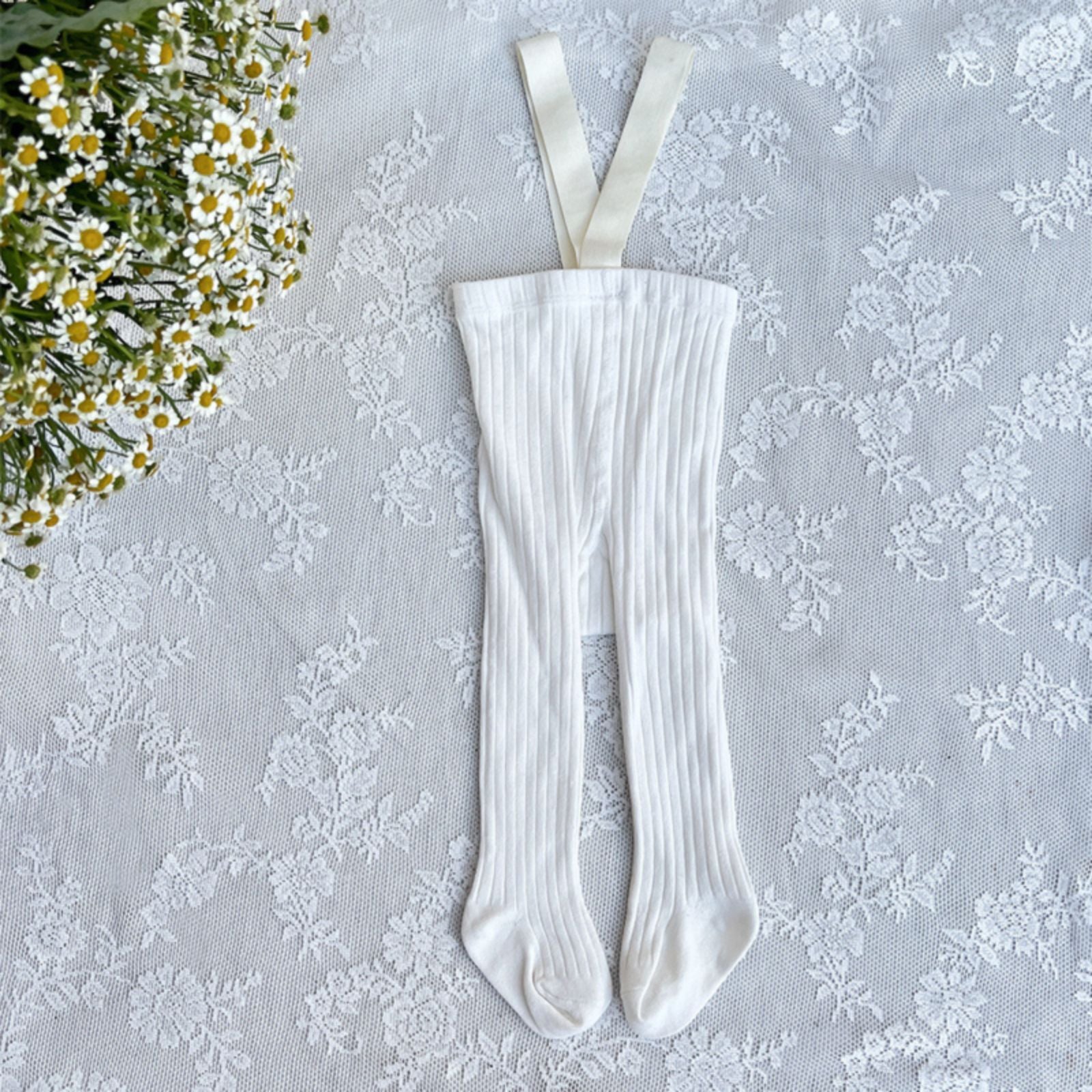 Baby Girls Plain Suspender Pantyhose Comfortable Socks For Kids