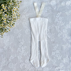 Baby Girls Plain Suspender Pantyhose Comfortable Socks For Kids