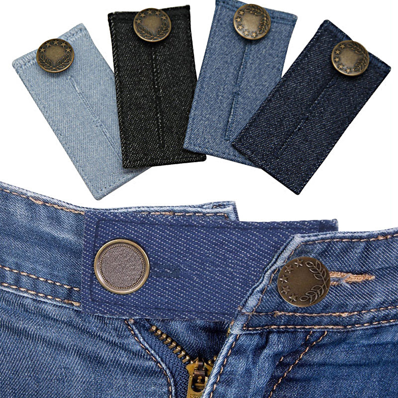 4pcs Waist Extender For Trousers Jeans Button Belt Extension