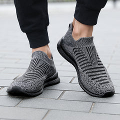 Men's Breathable Knit Slip On Sneakers Comfortable Anti skid Shoes