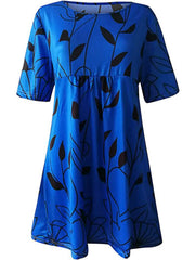 Women's Plus Leaf & Flower Print Ruched Mini Dress