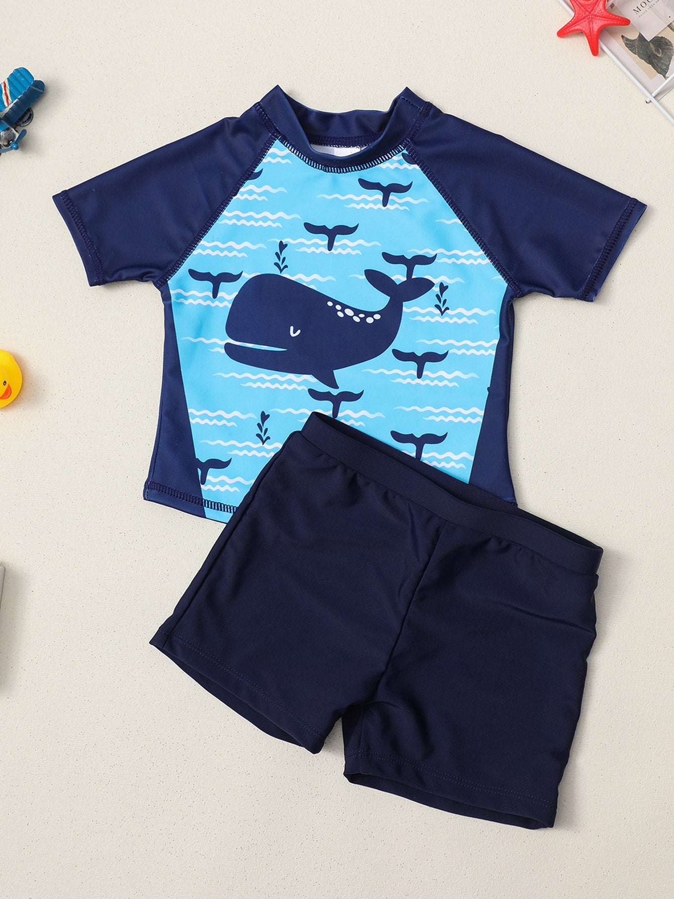 Boys Whale Swim Trunks & Tops Set for Beach Vacation
