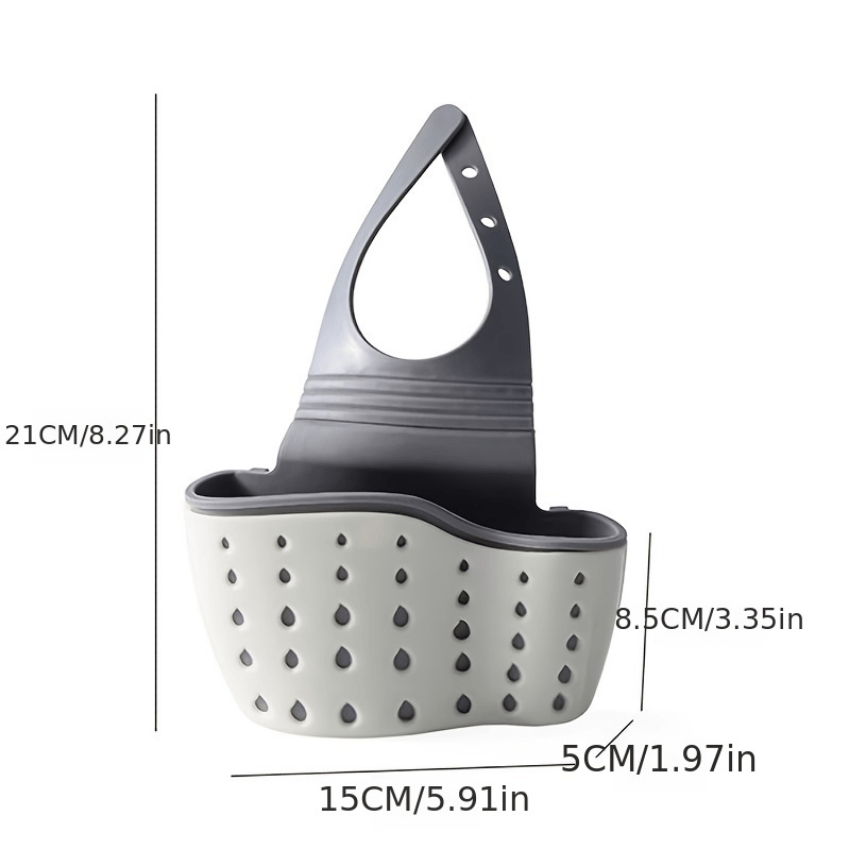 Adjustable Double Layer Sponge Holder with Drain Basket for Kitchen Sink