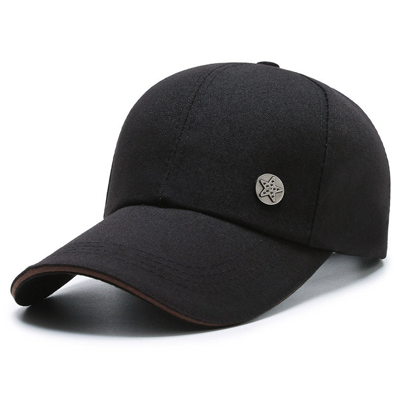 Pentagram Label Baseball Cap Solid Dad Hat