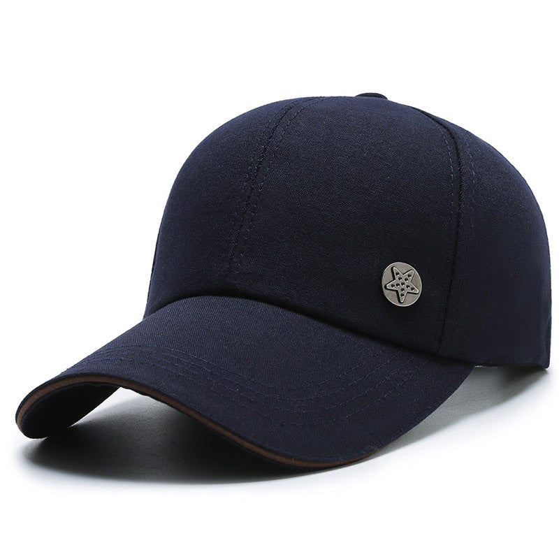 Pentagram Label Baseball Cap Solid Dad Hat