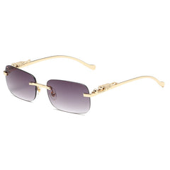 Leopard Metal Square Sunglasses UV Protection