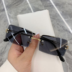 Frameless Square Sunglasses Men's Casual Mixed Sunglasses
