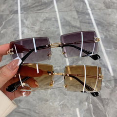 Frameless Square Sunglasses Men's Casual Mixed Sunglasses