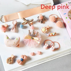 18pcs Cute Cartoon Hair Ties Clips for Girls