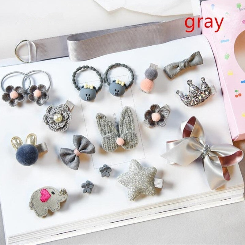 18pcs Cute Cartoon Hair Ties Clips for Girls