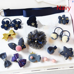 18pcs Cute Cartoon Hair Ties Clips for Girls