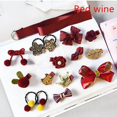 18pcs Cute Cartoon Hair Ties Clips for Girls
