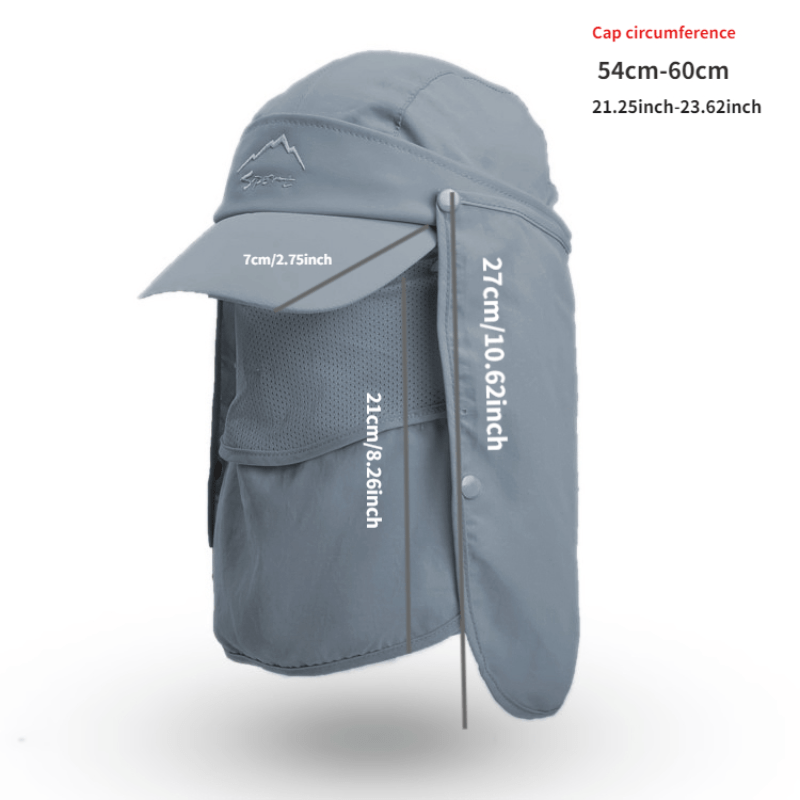 Outdoor Sun Cap with Removable Face Shield for Men Women