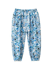 Toddler Girls Flowers Graphic Trousers Elastic Waist Cotton Jogger Pants
