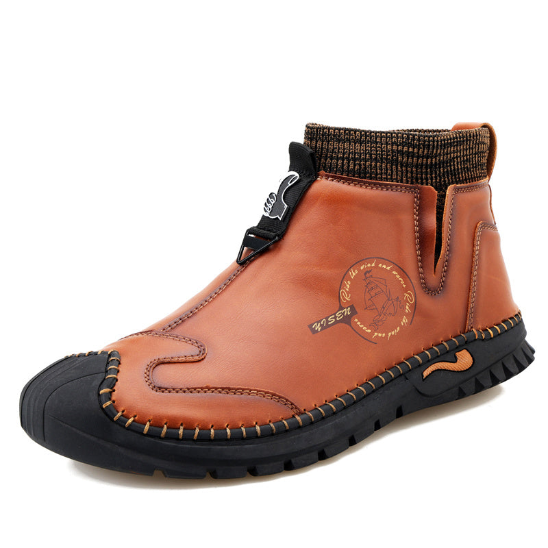 Men's Leather Loafers Ankle Chukka Boots Work Dress Outdoor
