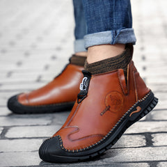 Men's Leather Loafers Ankle Chukka Boots Work Dress Outdoor