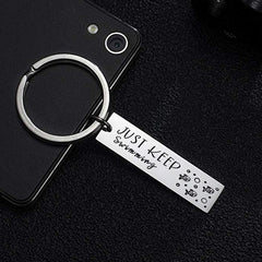 Stainless Steel Car Key Chain Just Keep Swimming