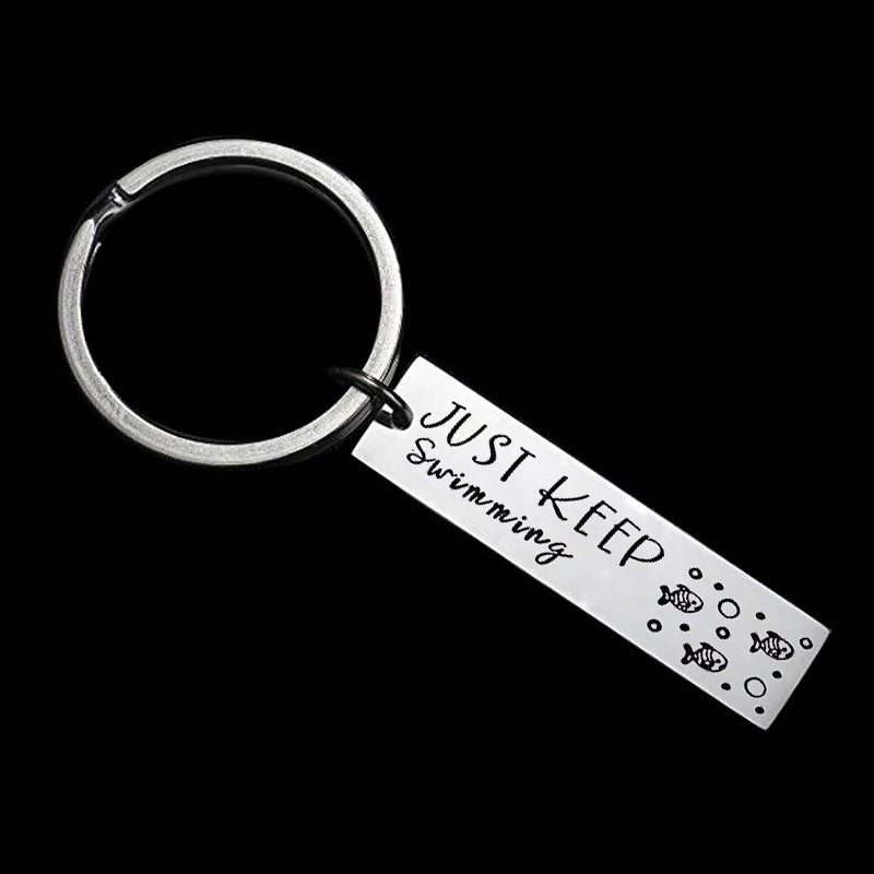 Stainless Steel Car Key Chain Just Keep Swimming