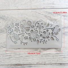 Peach Blossom Background Border Cut Stencil for DIY Crafts