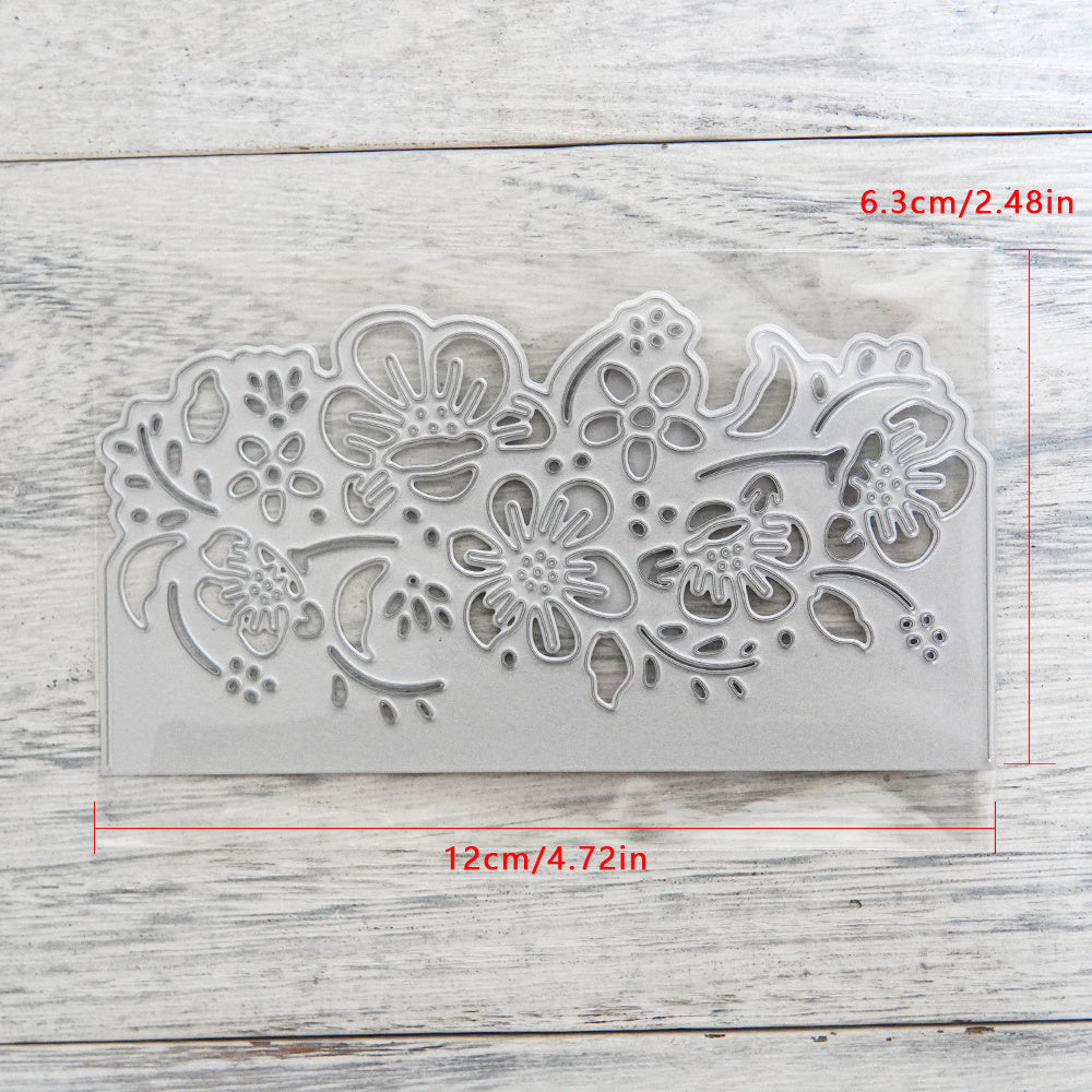 Peach Blossom Background Border Cut Stencil for DIY Crafts