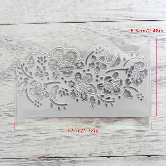 Peach Blossom Background Border Cut Stencil for DIY Crafts