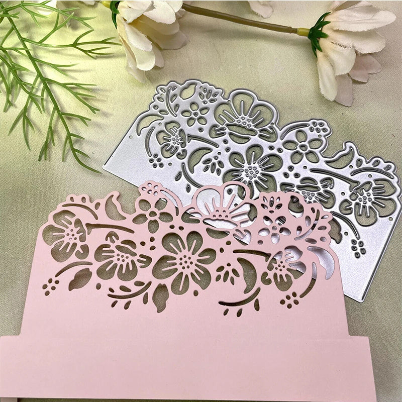 Peach Blossom Background Border Cut Stencil for DIY Crafts