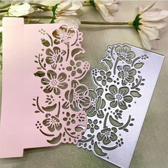 Peach Blossom Background Border Cut Stencil for DIY Crafts