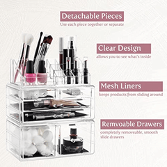 Clear Cosmetic Storage Organizer for Vanity Bathroom Counter or Dresser