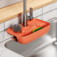 Splash Guard Sink Faucet Drain Rack Fast Drying Mat Drip Catcher Kitchen Storage