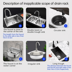 Splash Guard Sink Faucet Drain Rack Fast Drying Mat Drip Catcher Kitchen Storage