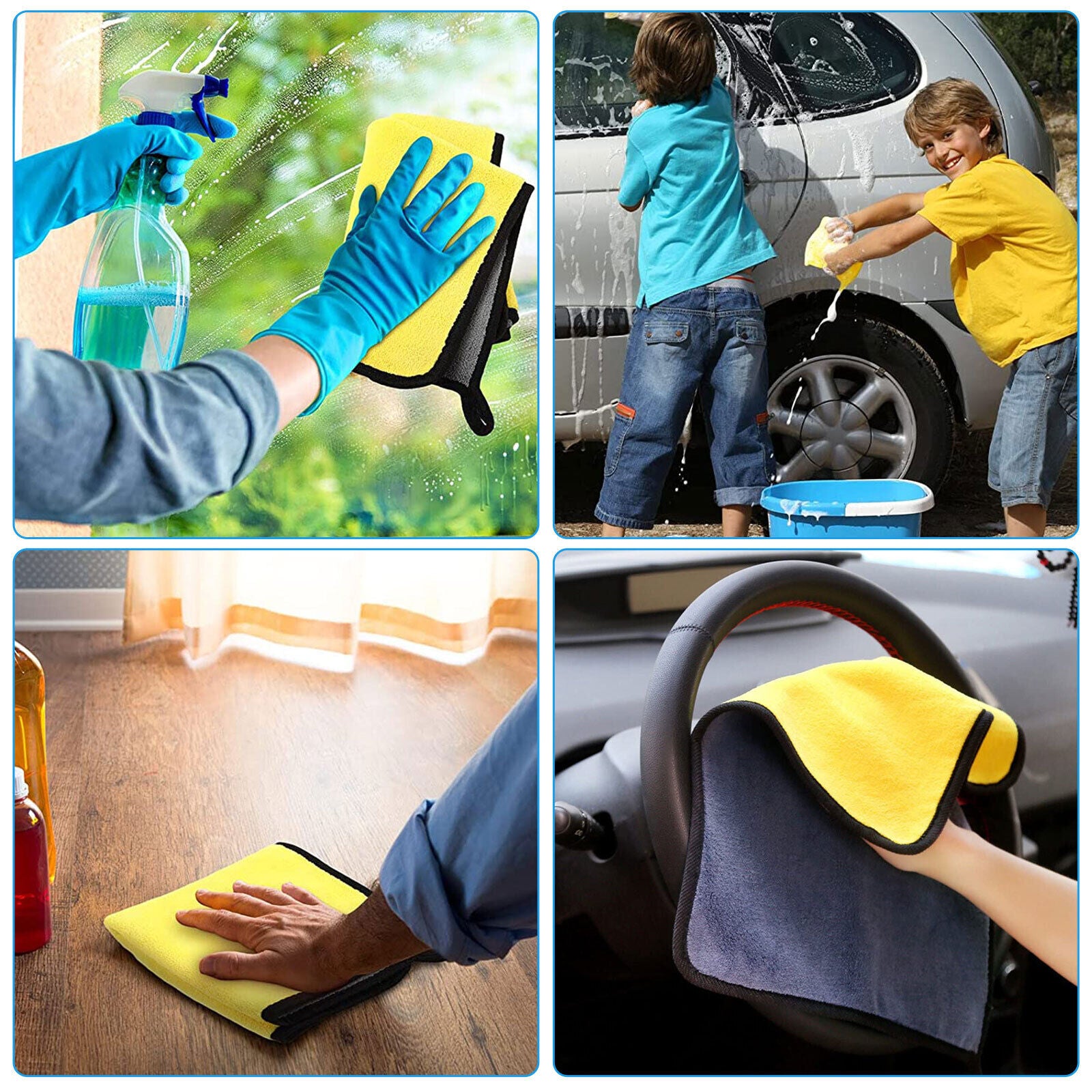5PCS Microfiber Cleaning Cloth Towel for Car Detailing