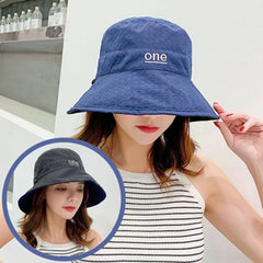 Embroidery Bucket Hat Casual Solid Basin Hat Lightweight Fisherman Cap