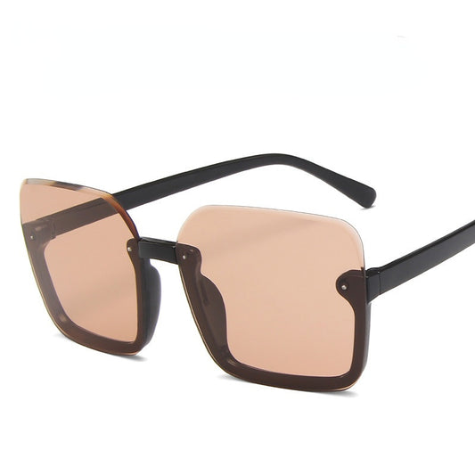 Oversized Semi Rimless Sunglasses UV400