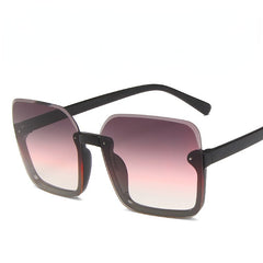 Oversized Semi Rimless Sunglasses UV400