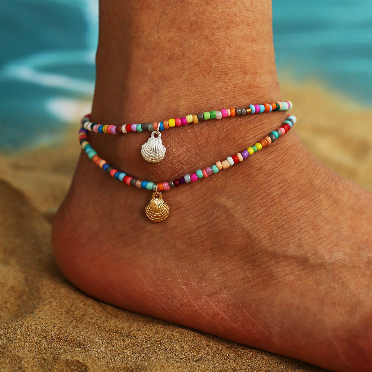 Colorful Bead Shell Anklet Foot Chain Ocean Beach Jewelry Gift
